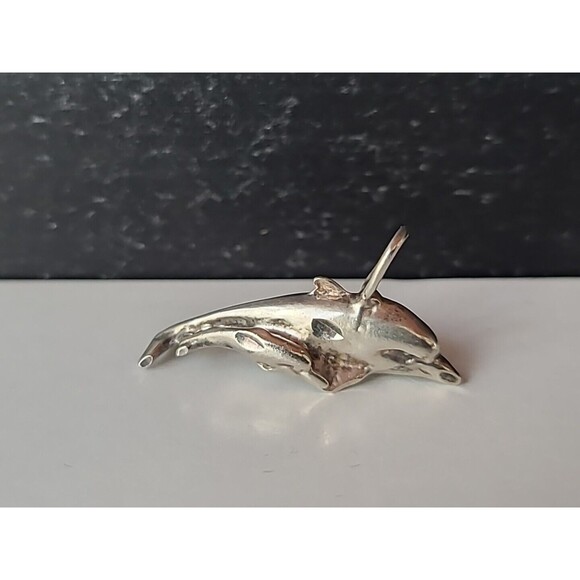 925 Sterling Silver Dolphin Pendant Vintage - Picture 3 of 10